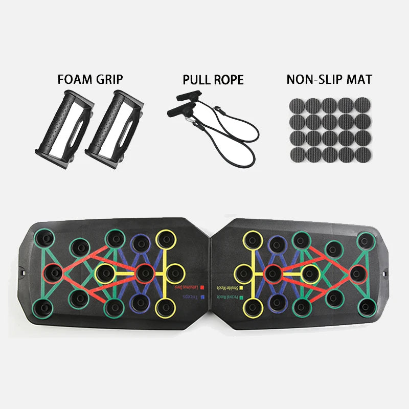 Planches à Pompes Pliable 20-en-1 avec Poignées – Portable, Multifonction pour Poitrine, Épaules, Triceps & Abdos