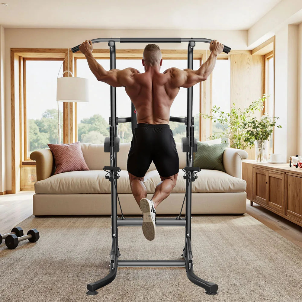 Power Tower Station Multifonction – Barre de Traction, Dips, Pompes & Abdos | Home Gym 233 cm Ajustable