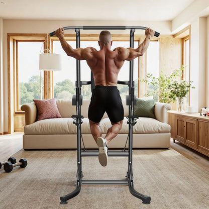 Power Tower Station Multifonction – Barre de Traction, Dips, Pompes & Abdos | Home Gym 233 cm Ajustable