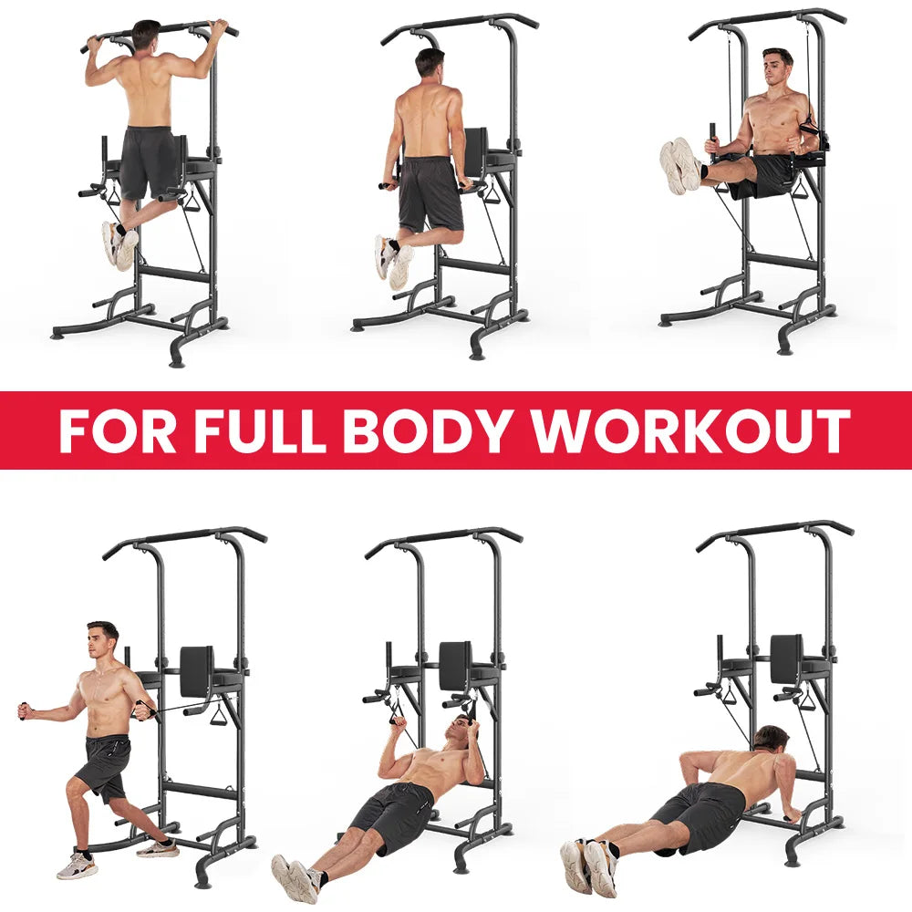 Power Tower Station Multifonction – Barre de Traction, Dips, Pompes & Abdos | Home Gym 233 cm Ajustable