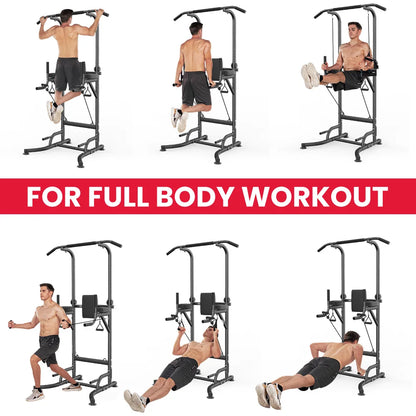 Power Tower Station Multifonction – Barre de Traction, Dips, Pompes & Abdos | Home Gym 233 cm Ajustable