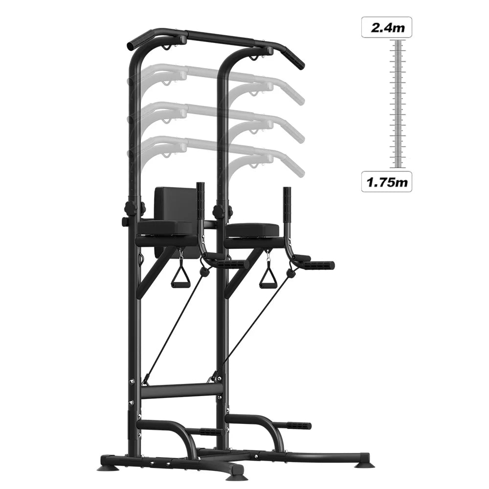 Power Tower Station Multifonction – Barre de Traction, Dips, Pompes & Abdos | Home Gym 233 cm Ajustable