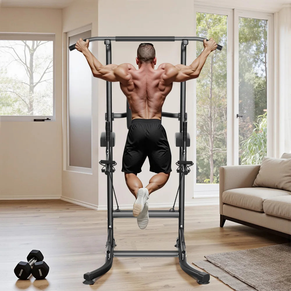 Power Tower Station Multifonction – Barre de Traction, Dips, Pompes & Abdos | Home Gym 233 cm Ajustable