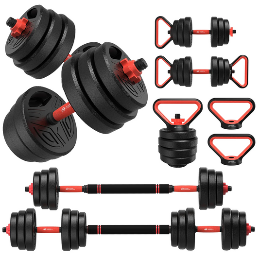 Haltères Ajustables 3-en-1 20 kg – Set Complet Haltères + Barre + Disques pour Musculation Maison