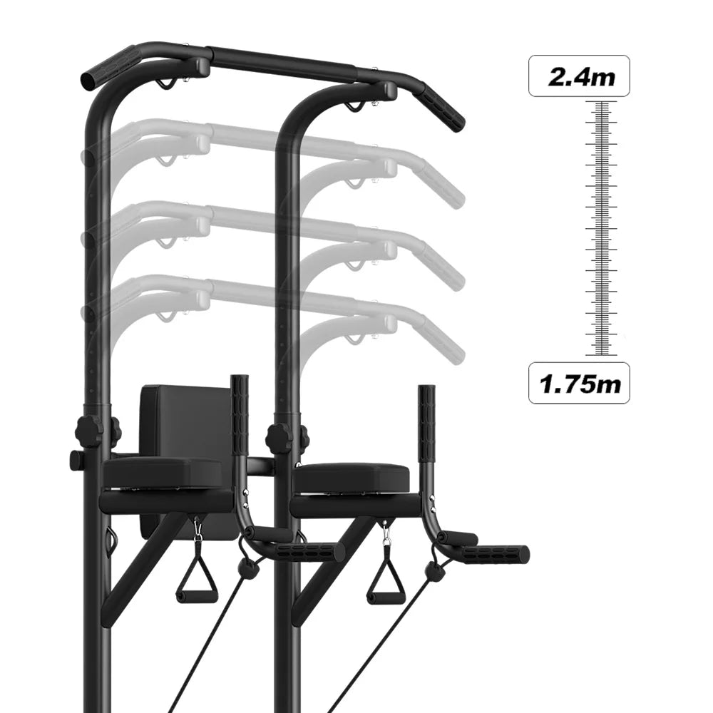 Power Tower Station Multifonction – Barre de Traction, Dips, Pompes & Abdos | Home Gym 233 cm Ajustable