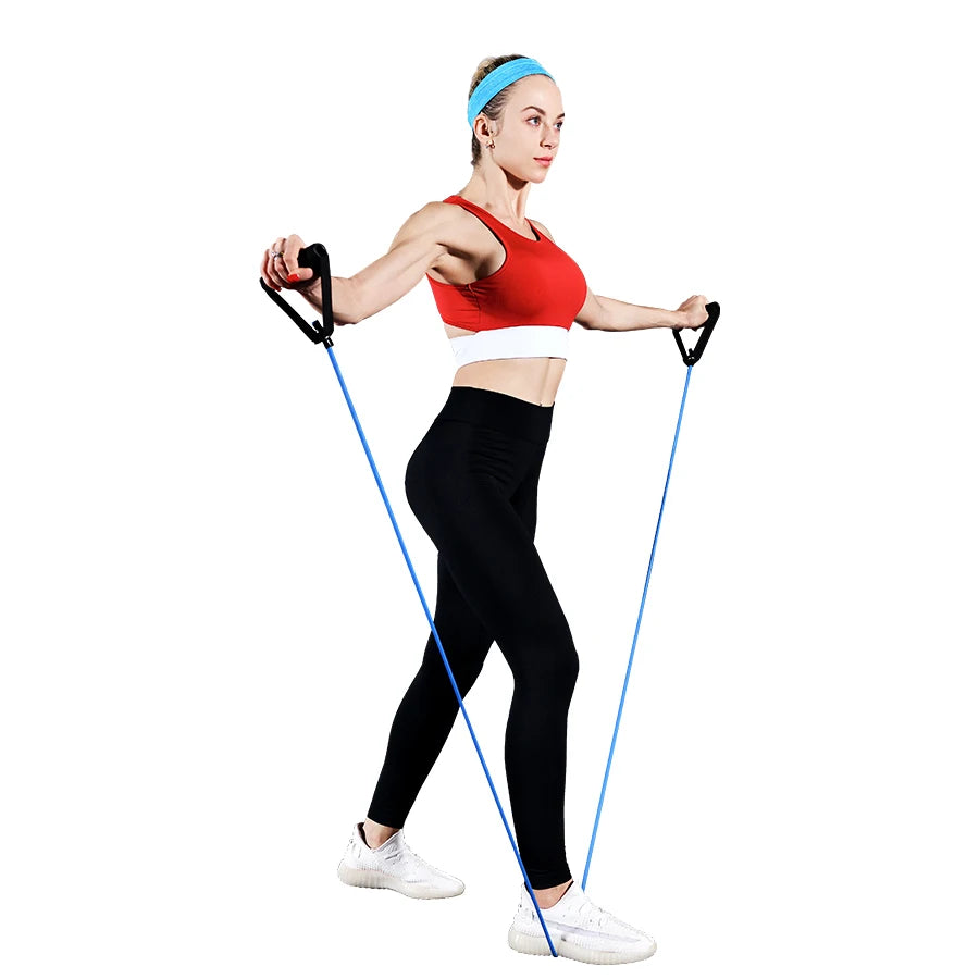 Bandes Élastiques de Résistance 5 Niveaux avec Poignées – Set Pull Rope Fitness pour Musculation, Yoga & Rééducation Maison
