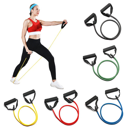 Bandes Élastiques de Résistance 5 Niveaux avec Poignées – Set Pull Rope Fitness pour Musculation, Yoga & Rééducation Maison