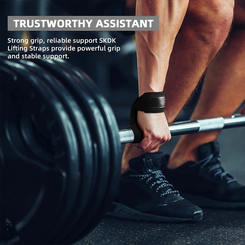 Sangles Haltérophilie Ajustables Antidérapantes – Wrist Straps pour Deadlift, Rowing, Pull-ups – Support Poignet Renforcé Gym Fitness