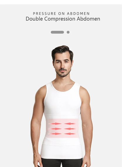 Compression Homme Sans Manches – Body Shaper Slimming, Contrôle Ventre & Poitrine, Undershirt Amincissant Waist Trainer – Perte de Poids & Posture