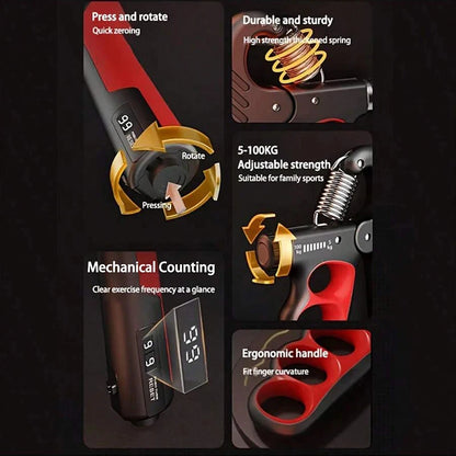 Pince Poignet Avant-Bras Réglable 5-100 kg – Hand Gripper Pro Musculation & Récupération