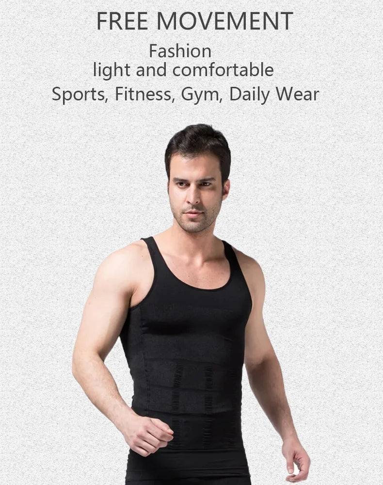 Compression Homme Sans Manches – Body Shaper Slimming, Contrôle Ventre & Poitrine, Undershirt Amincissant Waist Trainer – Perte de Poids & Posture