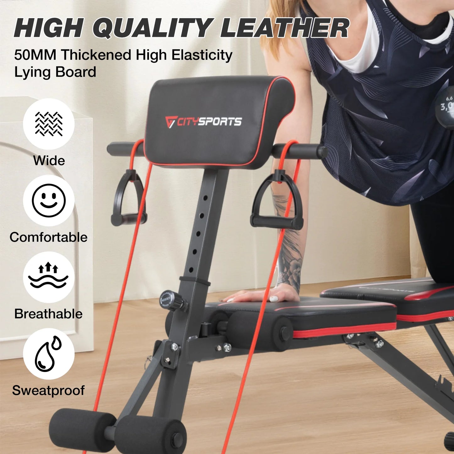 Banc de Musculation Ajustable CitySports Pro – Pliant Multifonction 7 Positions pour Entraînement Complet Corps Entier