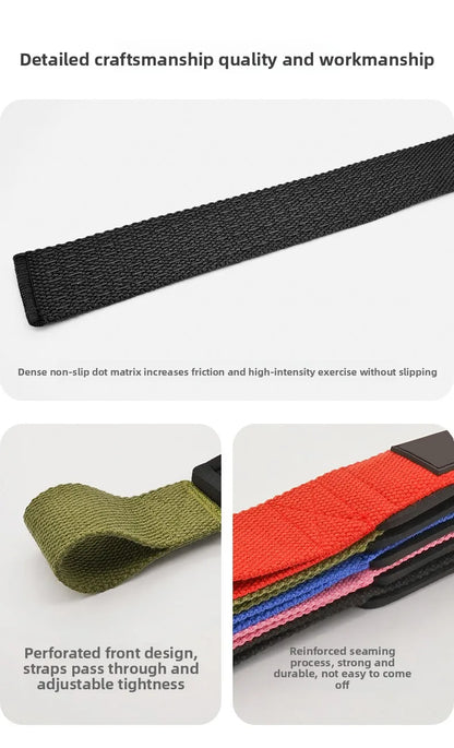 Sangles Haltérophilie Ajustables Antidérapantes – Wrist Straps pour Deadlift, Rowing, Pull-ups – Support Poignet Renforcé Gym Fitness