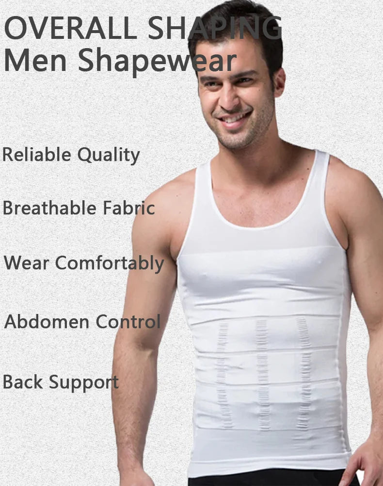 Compression Homme Sans Manches – Body Shaper Slimming, Contrôle Ventre & Poitrine, Undershirt Amincissant Waist Trainer – Perte de Poids & Posture