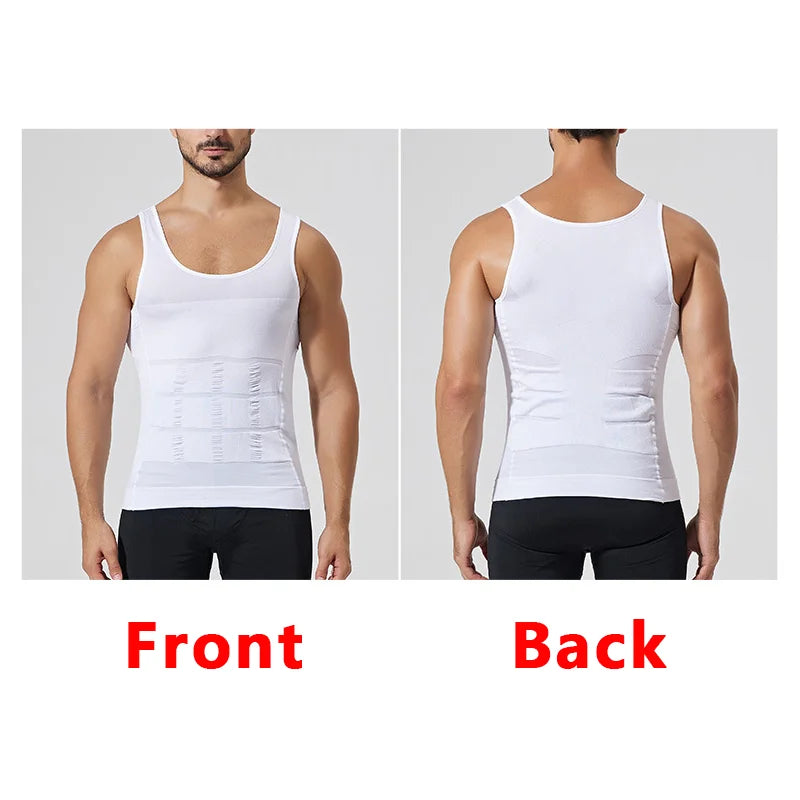 Compression Homme Sans Manches – Body Shaper Slimming, Contrôle Ventre & Poitrine, Undershirt Amincissant Waist Trainer – Perte de Poids & Posture