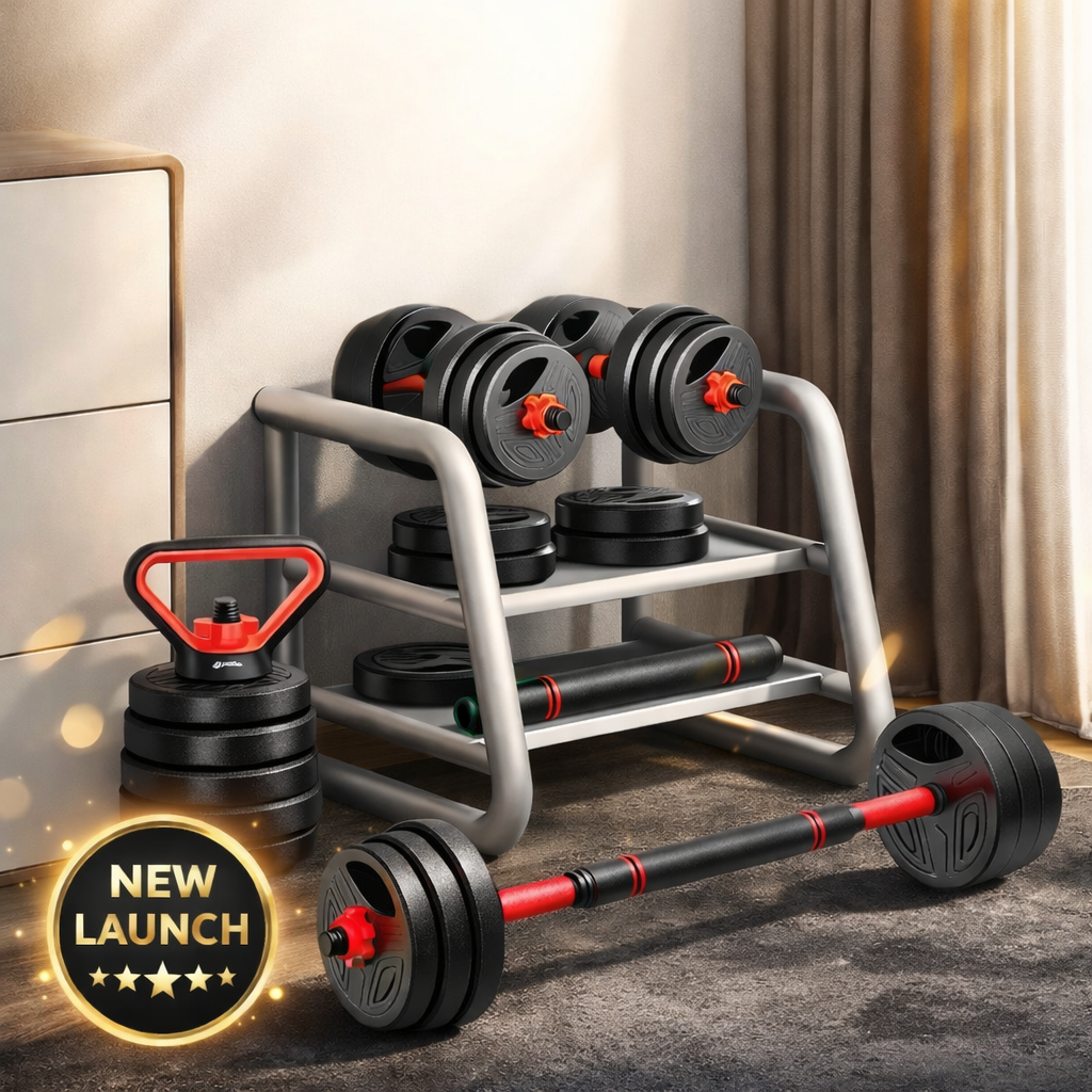 Haltères Ajustables 3-en-1 20 kg – Set Complet Haltères + Barre + Disques pour Musculation Maison